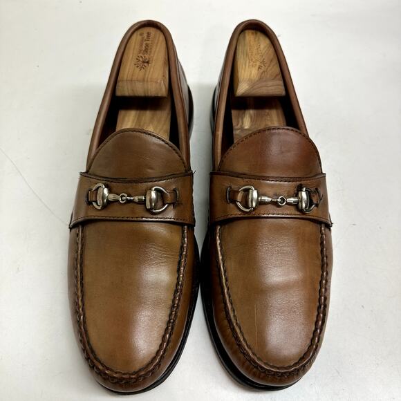 EXCELLENT Rancourt & Co. Horsebit Loafers UNWORN HEELS Tan Calf Handsewn USA 11 - Picture 3 of 12